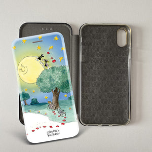 Cover artistica per Smartphone soggetto "Luna" modello con apertura "a Libro"