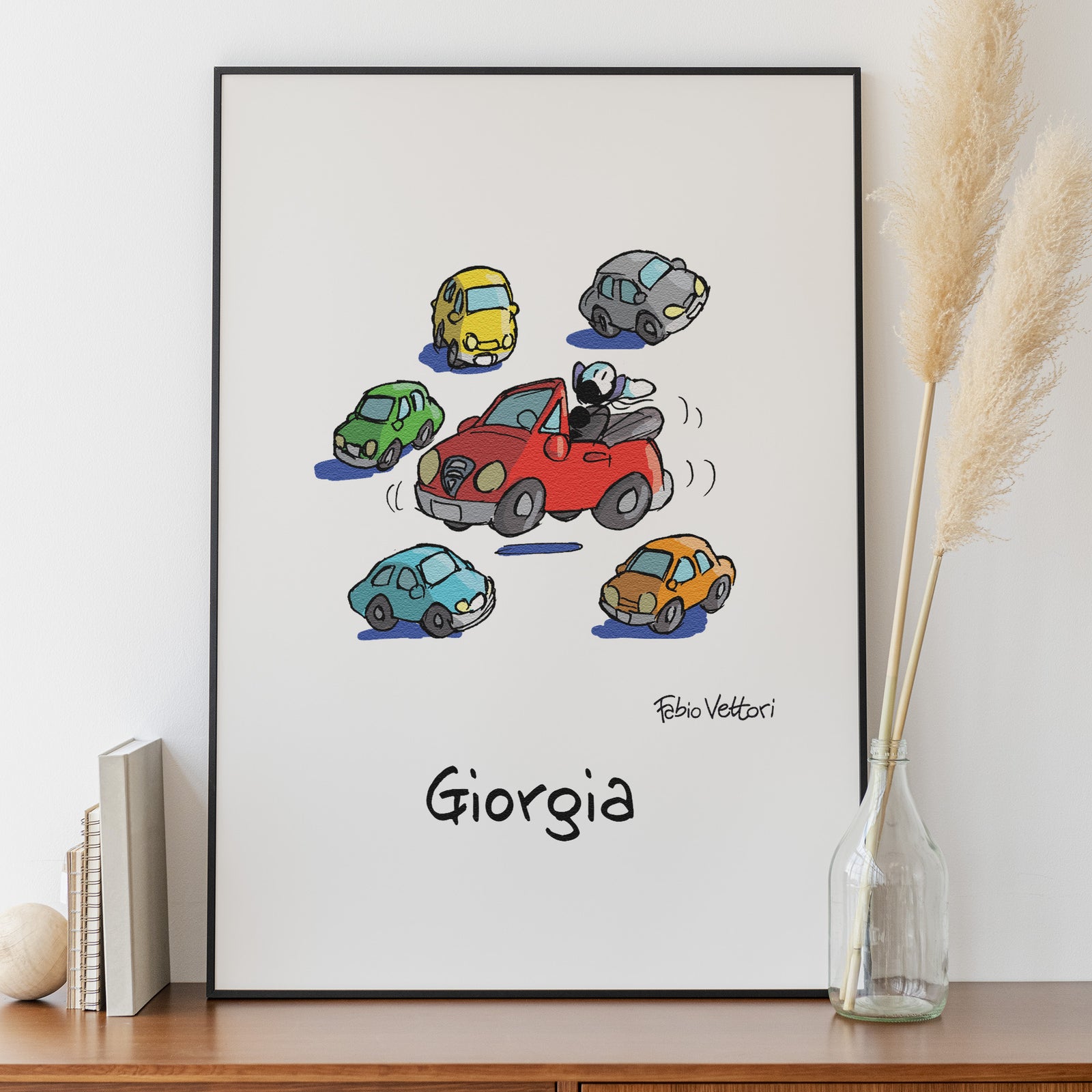 Personalized poster print with "Toy cars" theme