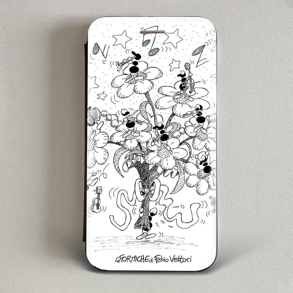 Cover artistica per Smartphone soggetto "Mazzo di fiori" modello con apertura "a Libro"