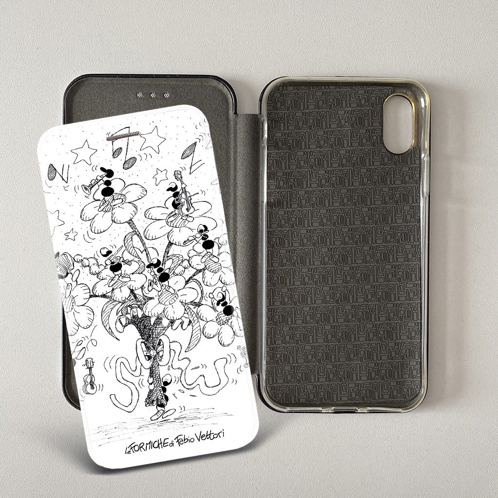 Cover artistica per Smartphone soggetto "Mazzo di fiori" modello con apertura "a Libro"