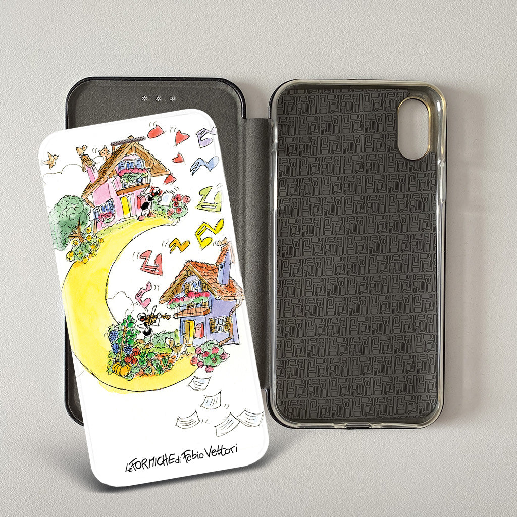 Cover artistica per Smartphone soggetto "Mezzaluna" modello con apertura "a Libro"