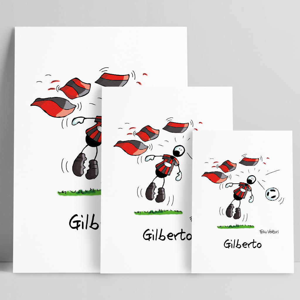 Personalized poster print with "Rossonero" theme