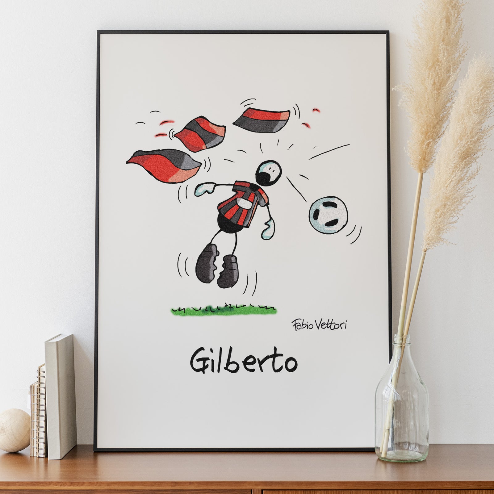 Personalized poster print with "Rossonero" theme