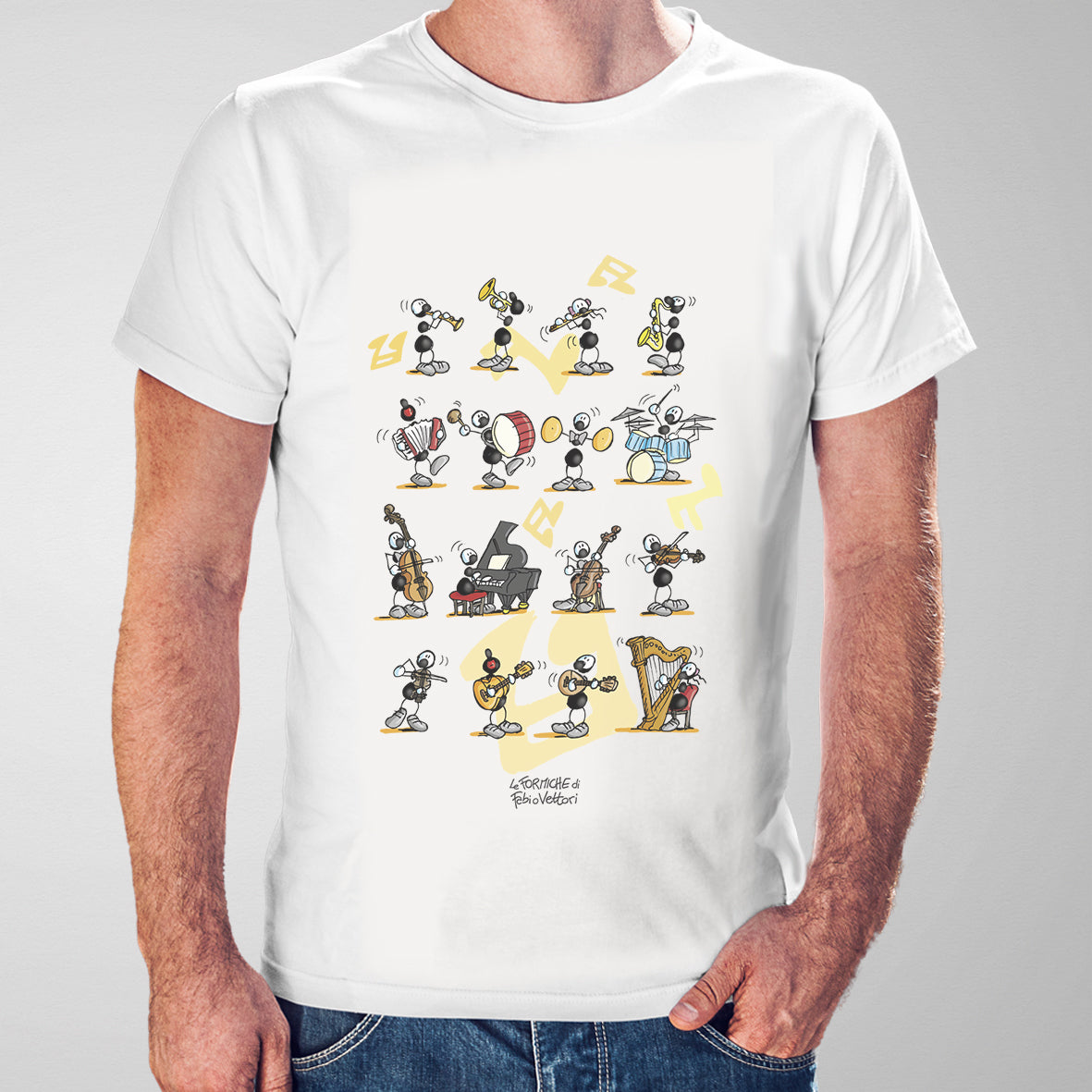 MAKAYA Maglietta Uomo Musicista Con Stampa Musicassetta Retro - T-Shirt Musicale 100% Cotone - Idea Regalo Per Appassionati Di Musica