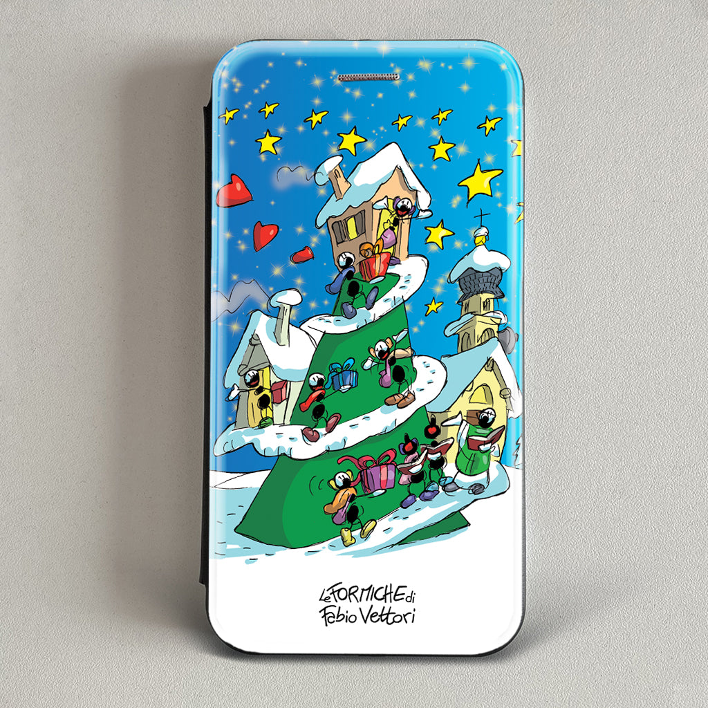 Cover artistica per Smartphone soggetto "Natale" modello con apertura "a Libro"