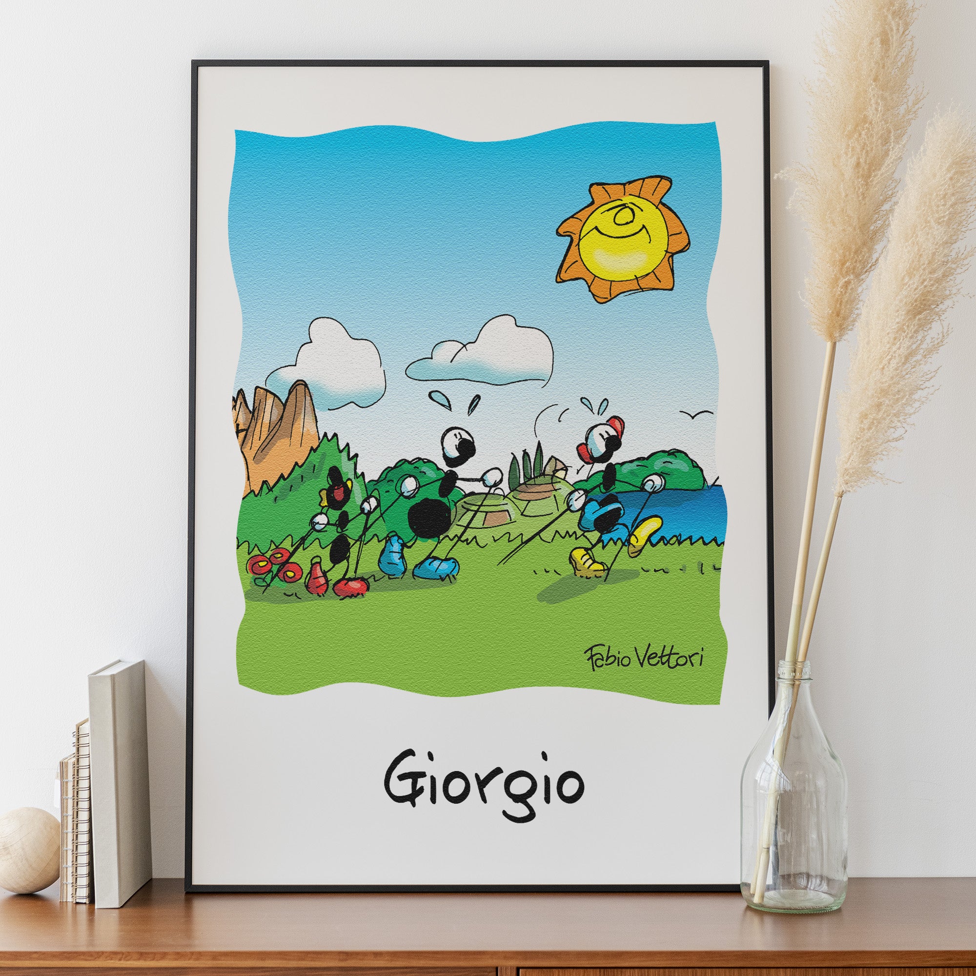 Personalized poster print with "Nordic Walking" theme