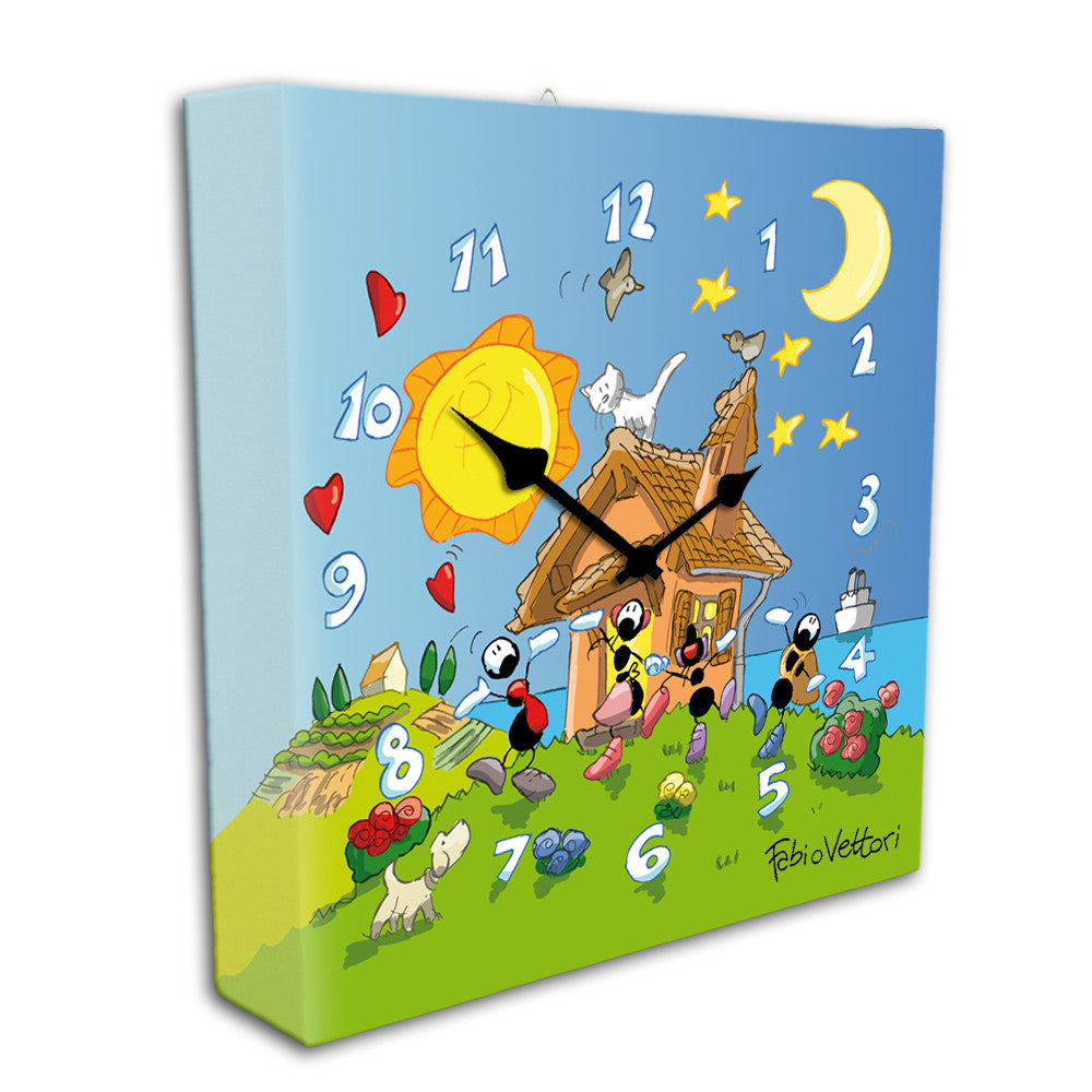 Canvas clock "FAMILY"
