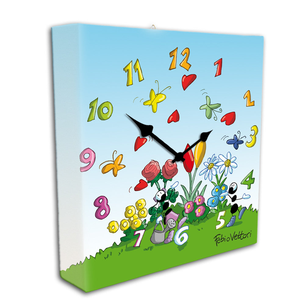 Canvas clock "FLOWERS"