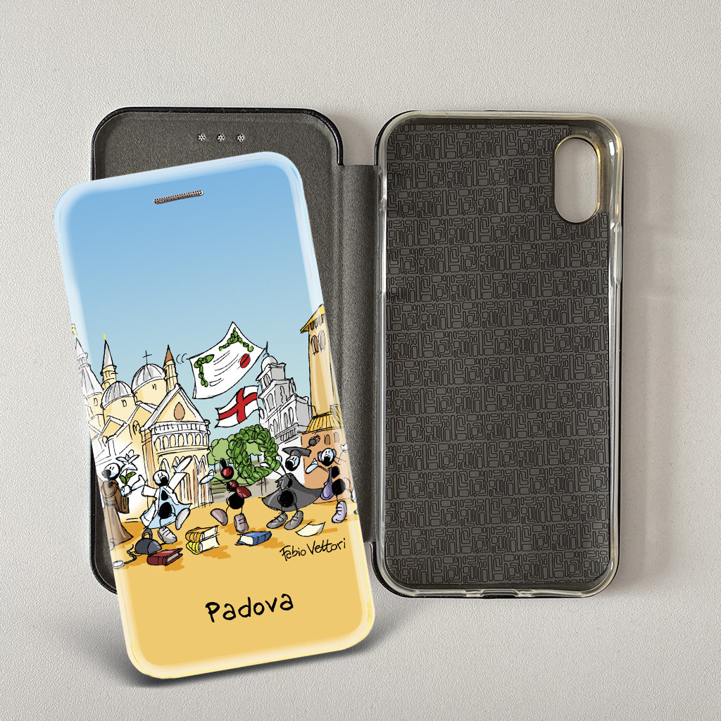 Cover artistica per Smartphone soggetto "Padova" modello con apertura "a Libro"