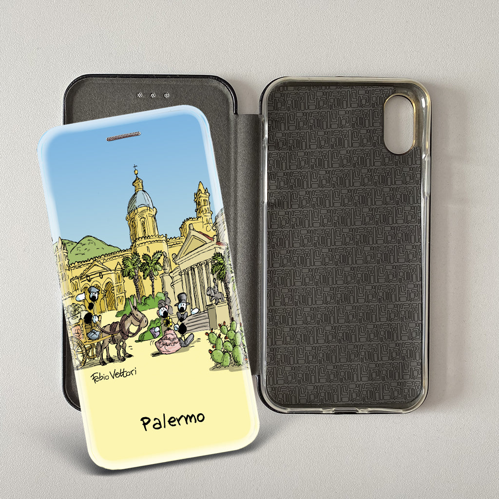 Cover artistica per Smartphone soggetto "Palermo" modello con apertura "a Libro"