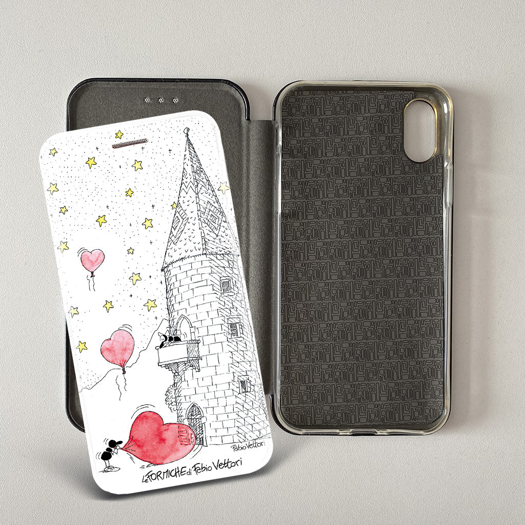 Cover artistica per Smartphone soggetto "Palloncini" modello con apertura "a Libro"