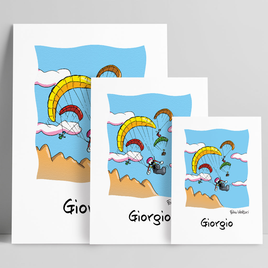 Personalized poster print with "Paragliding" theme
