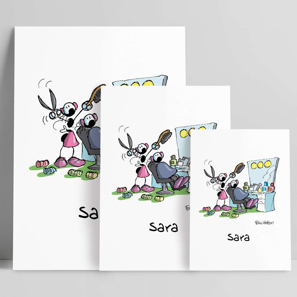Personalized poster print with "Hairdresser" theme