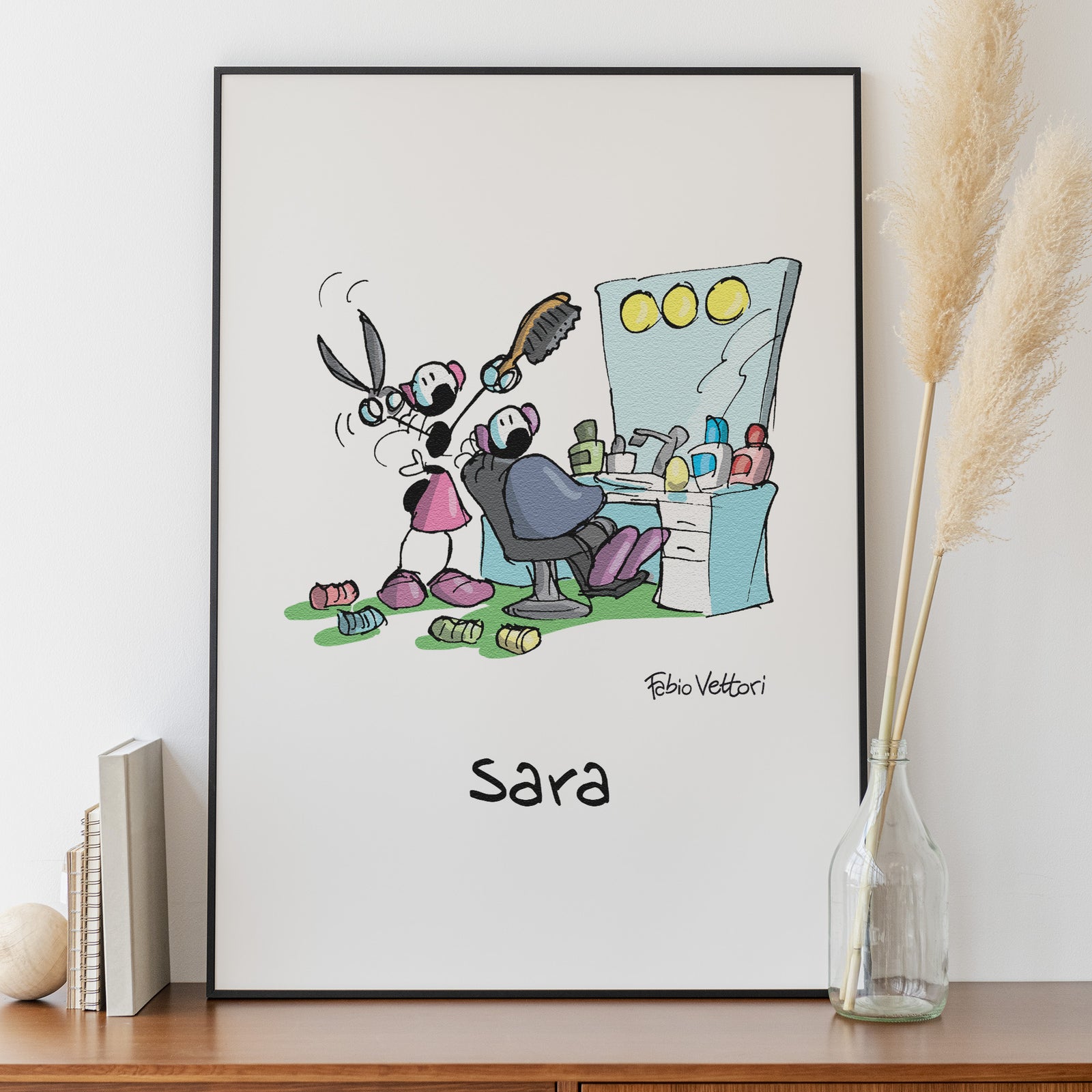 Personalized poster print with "Hairdresser" theme