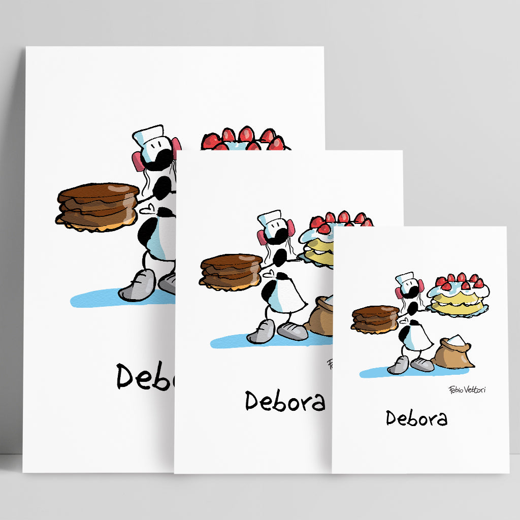 Personalized poster print with "Pasticceria" theme