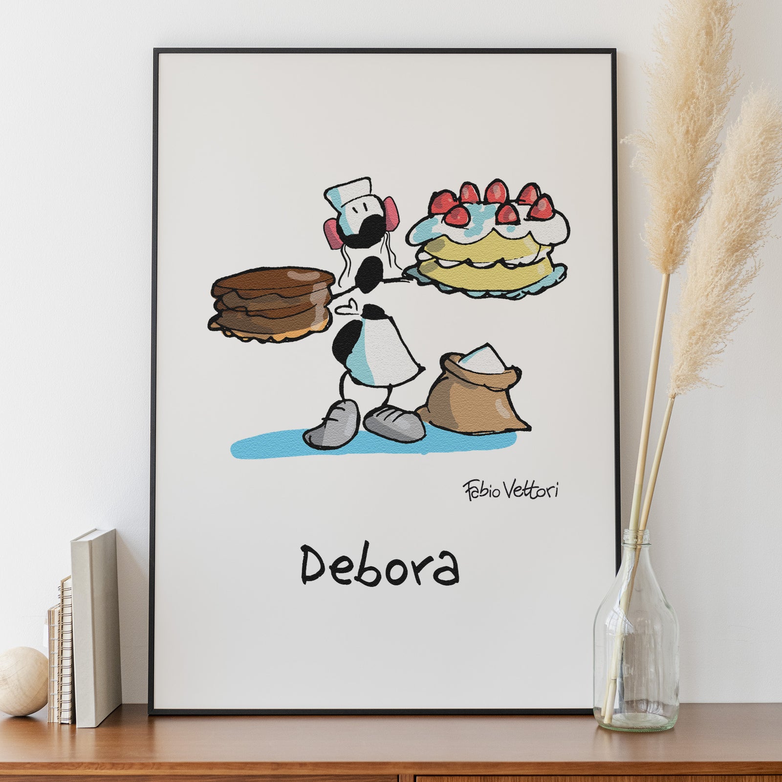 Personalized poster print with "Pasticceria" theme