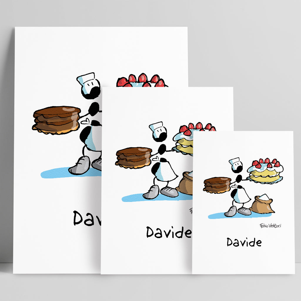 Personalized poster print with "Pastry Chef" theme