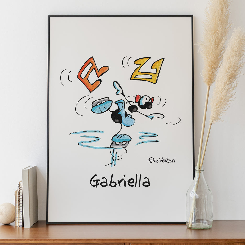 Stampa su poster personalizzata soggetto "Pattinatrice"