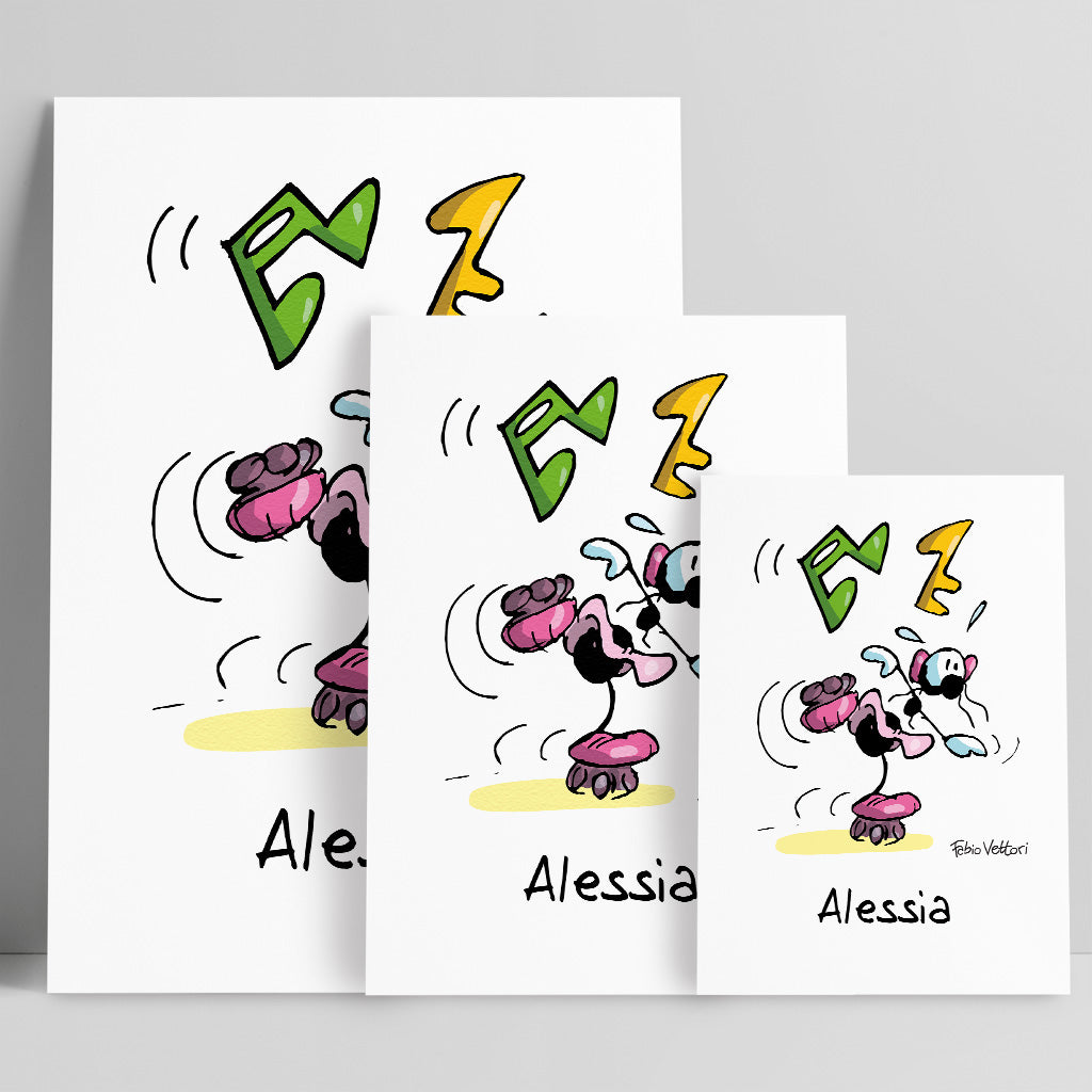 Personalized "Roller Skates" poster print