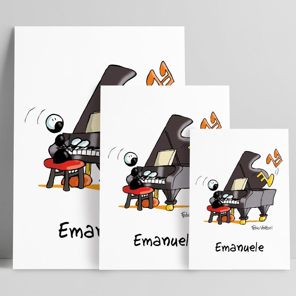 Personalized "Piano" poster print