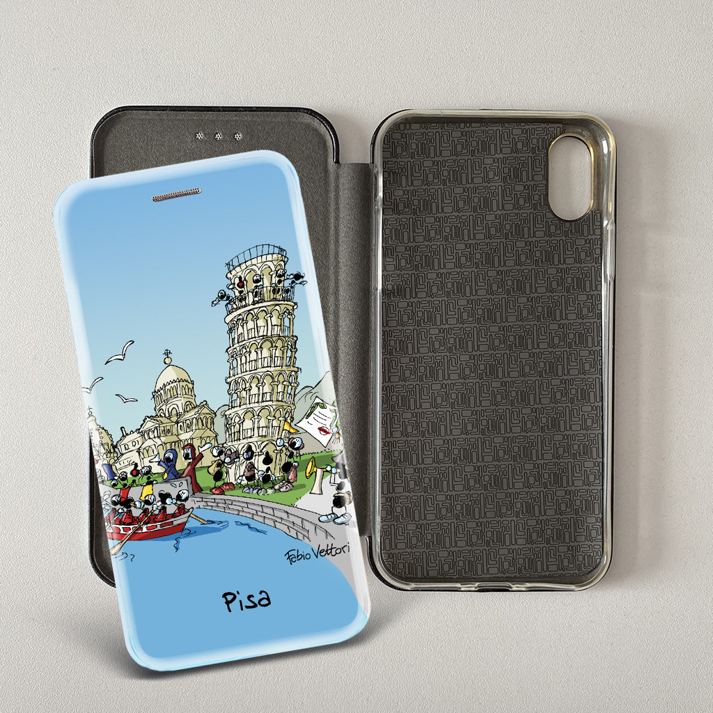 Cover artistica per Smartphone soggetto "Pisa" modello con apertura "a Libro"
