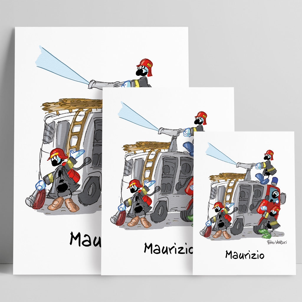 Personalized "Fireman" poster print