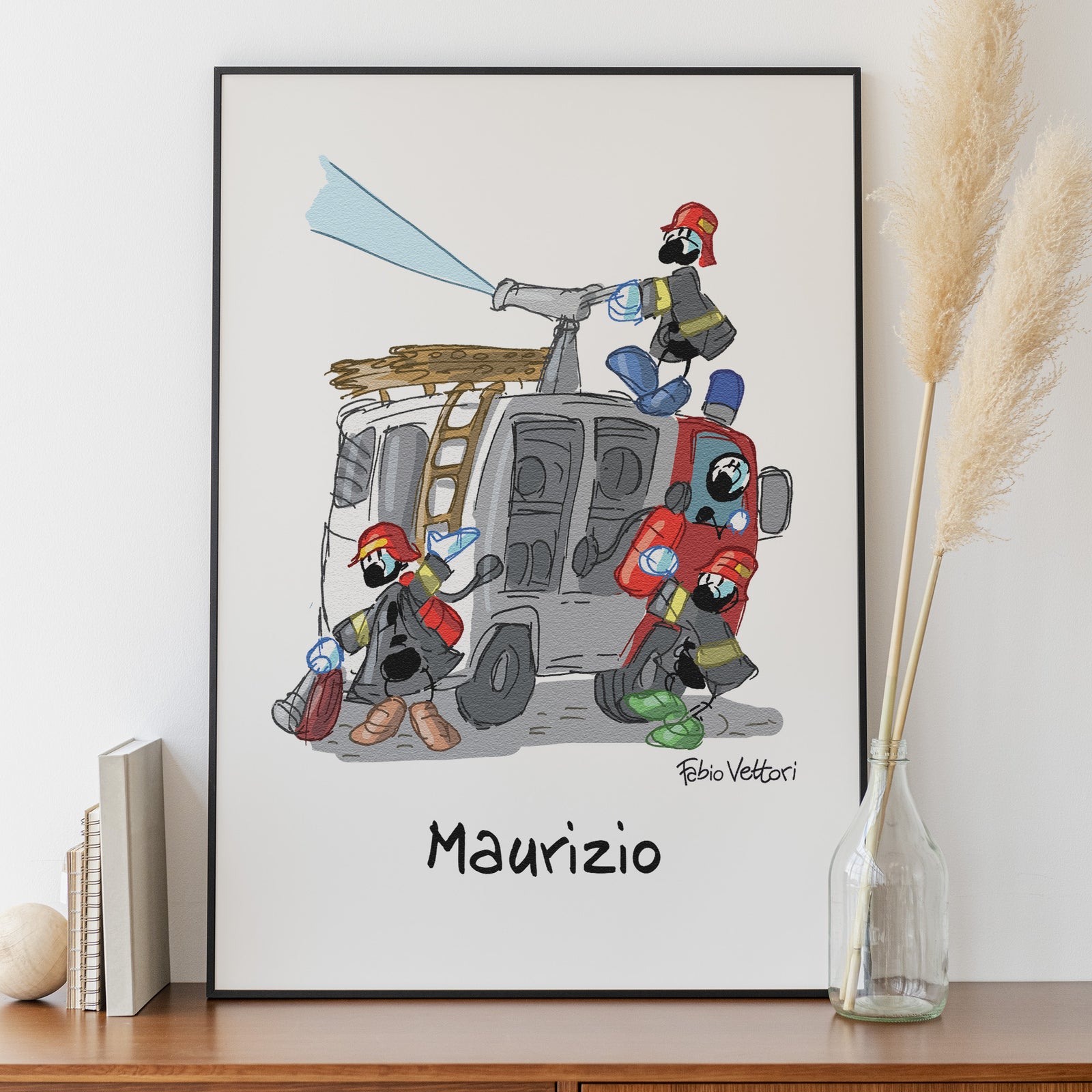 Personalized "Fireman" poster print