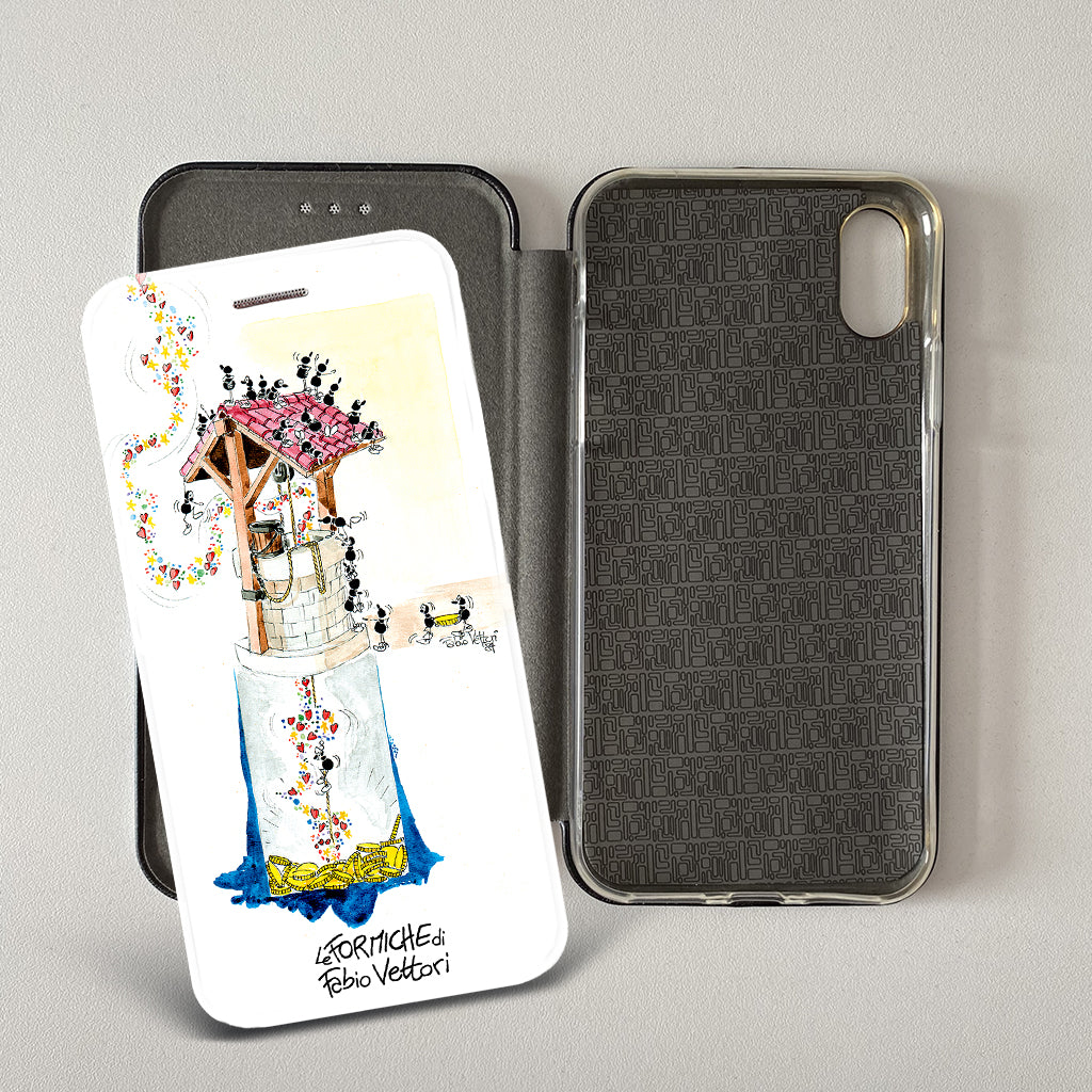 Cover artistica per Smartphone soggetto "Pozzo" modello con apertura "a Libro"