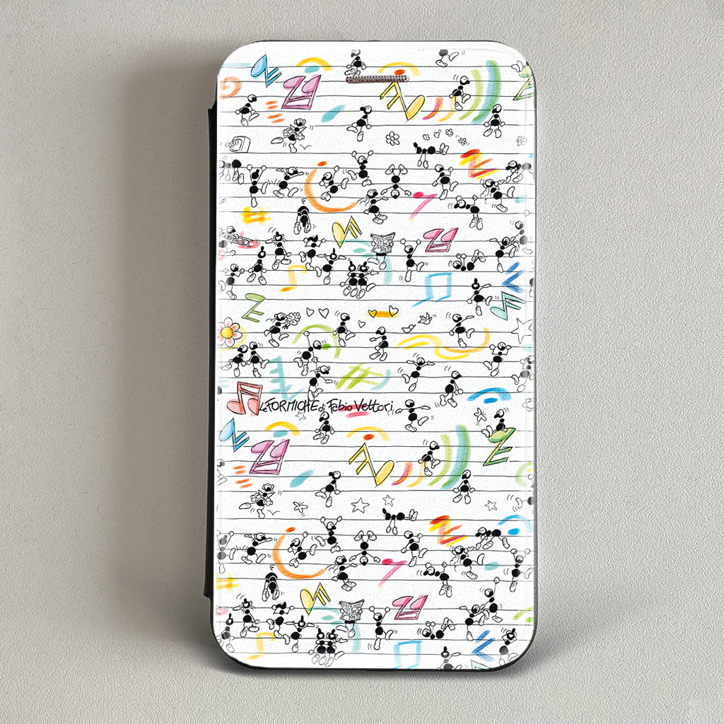 Cover artistica per Smartphone soggetto "Rigo musicale" modello con apertura "a Libro"