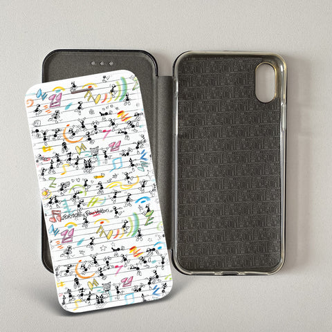 Cover artistica per Smartphone soggetto "Rigo musicale" modello con apertura "a Libro"