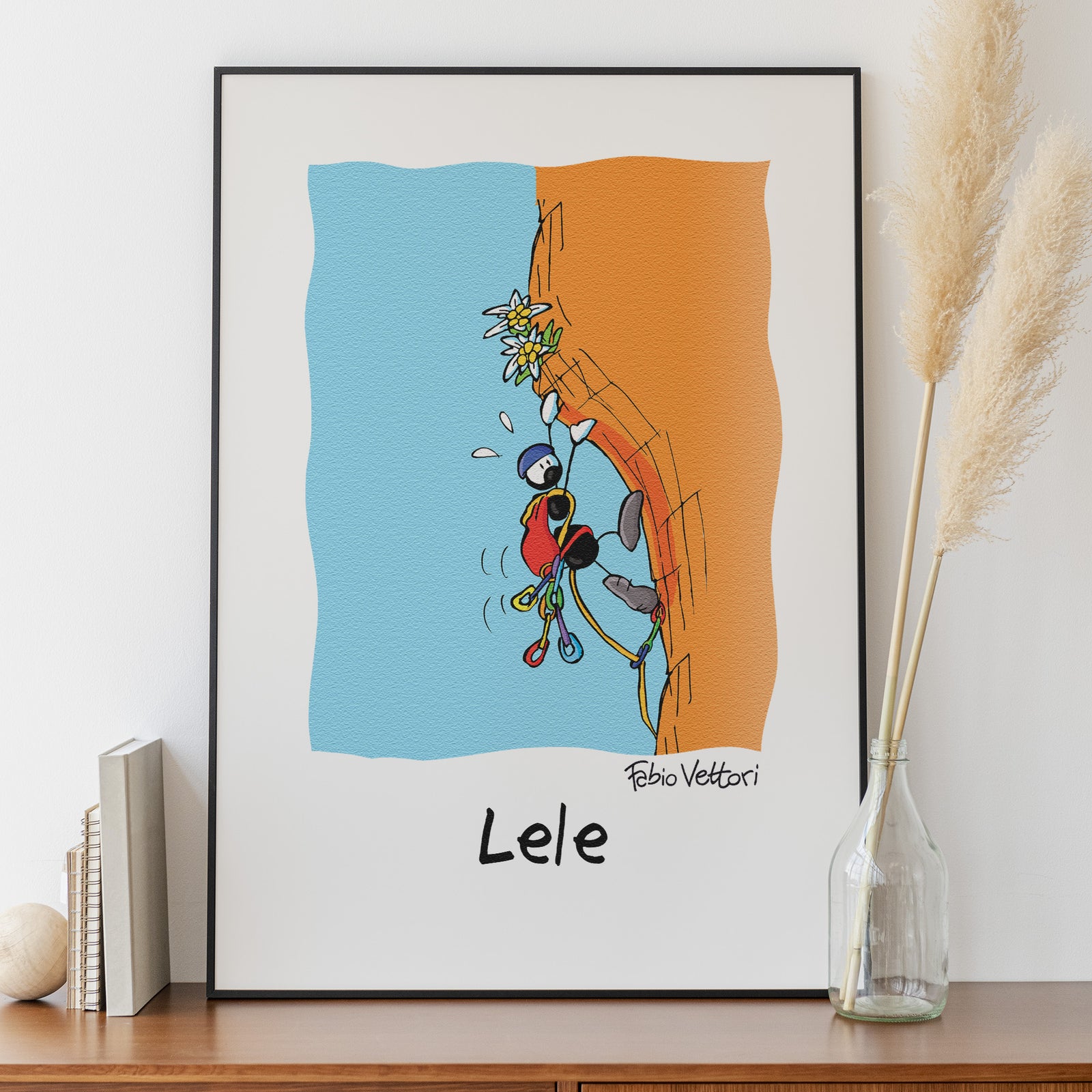 Personalized poster print with "Rock climber" theme