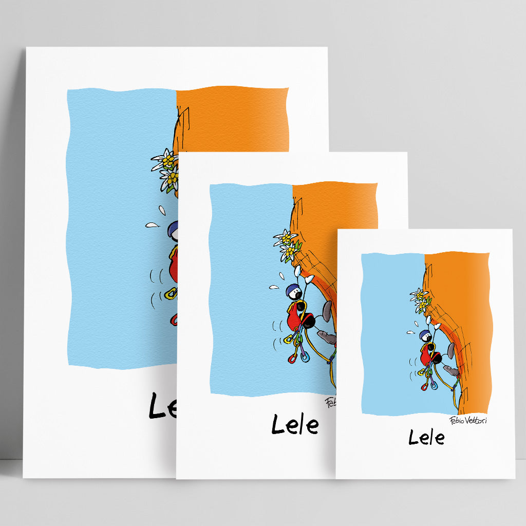 Personalized poster print with "Rock climber" theme