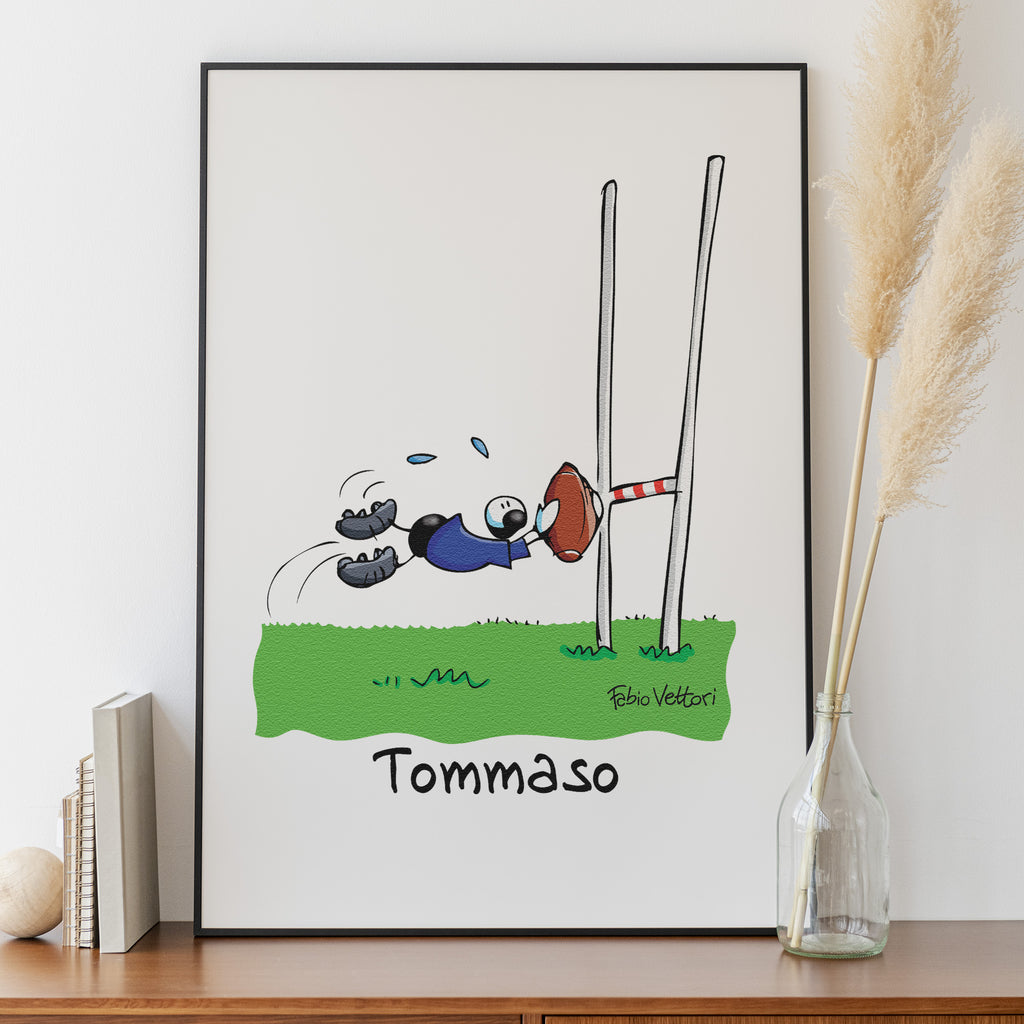 Stampa su poster personalizzata soggetto "Rugby"