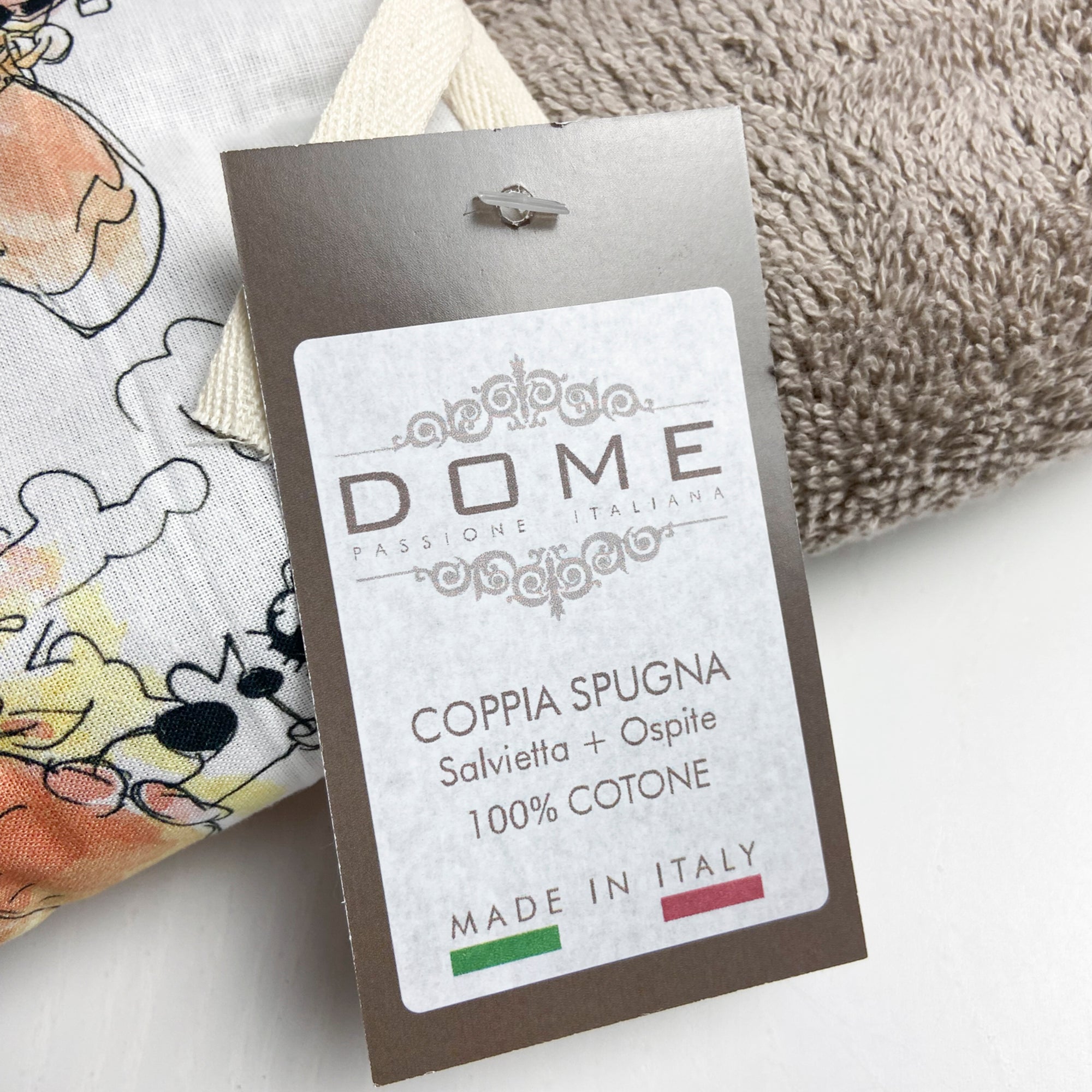 COUPLE SPONGE TOWEL + GUEST towels in cotton "Mushrooms" motif