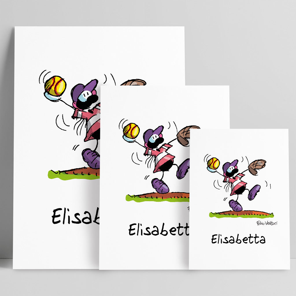 Personalized "Softball" poster print