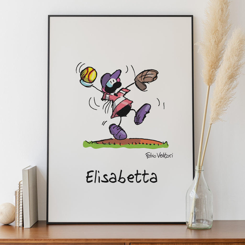 Stampa su poster personalizzata soggetto "Softball"