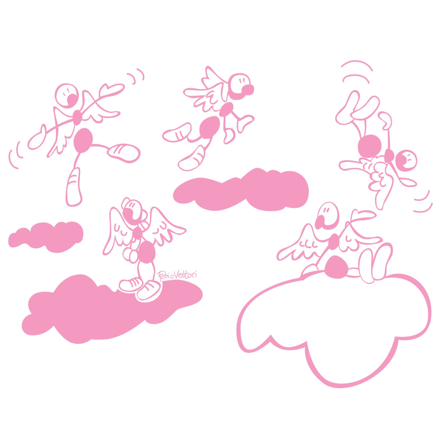 Sticker da parete in vinile autoadesivo "Angeli"