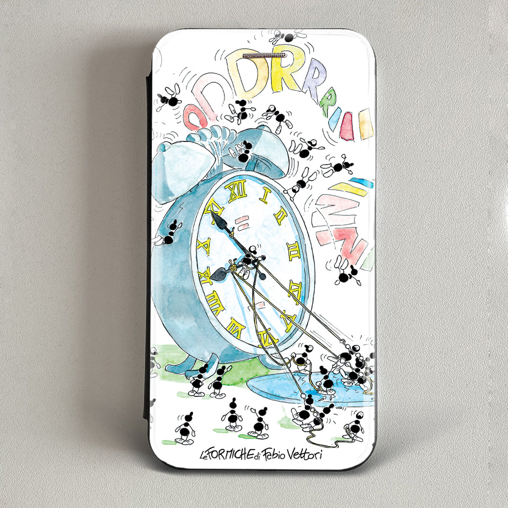 Cover artistica per Smartphone soggetto "Sveglia" modello con apertura "a Libro"
