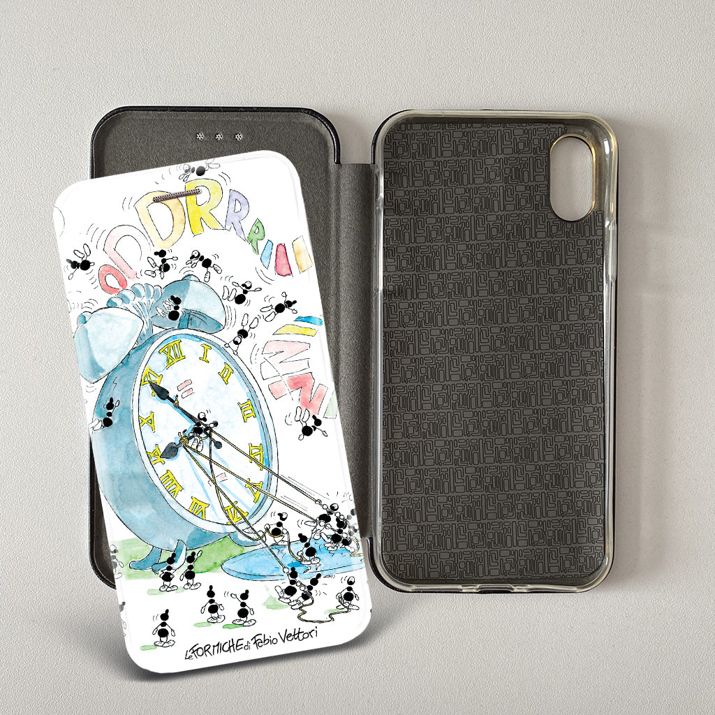 Cover artistica per Smartphone soggetto "Sveglia" modello con apertura "a Libro"