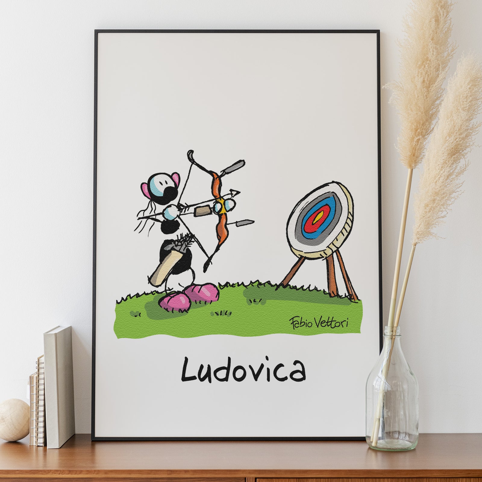 Personalized poster print with the subject "Female Archery"