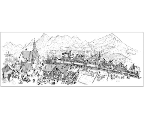 Poster "Trenino delle Dolomiti" 35x100cm