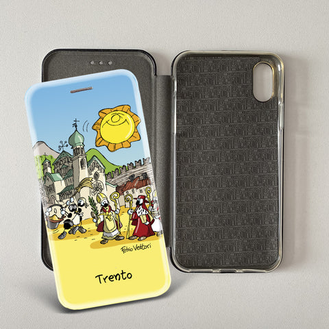 Cover artistica per Smartphone soggetto "Trento" modello con apertura "a Libro"