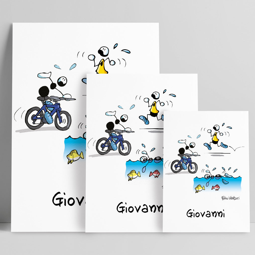 Personalized "Triathlon" poster print