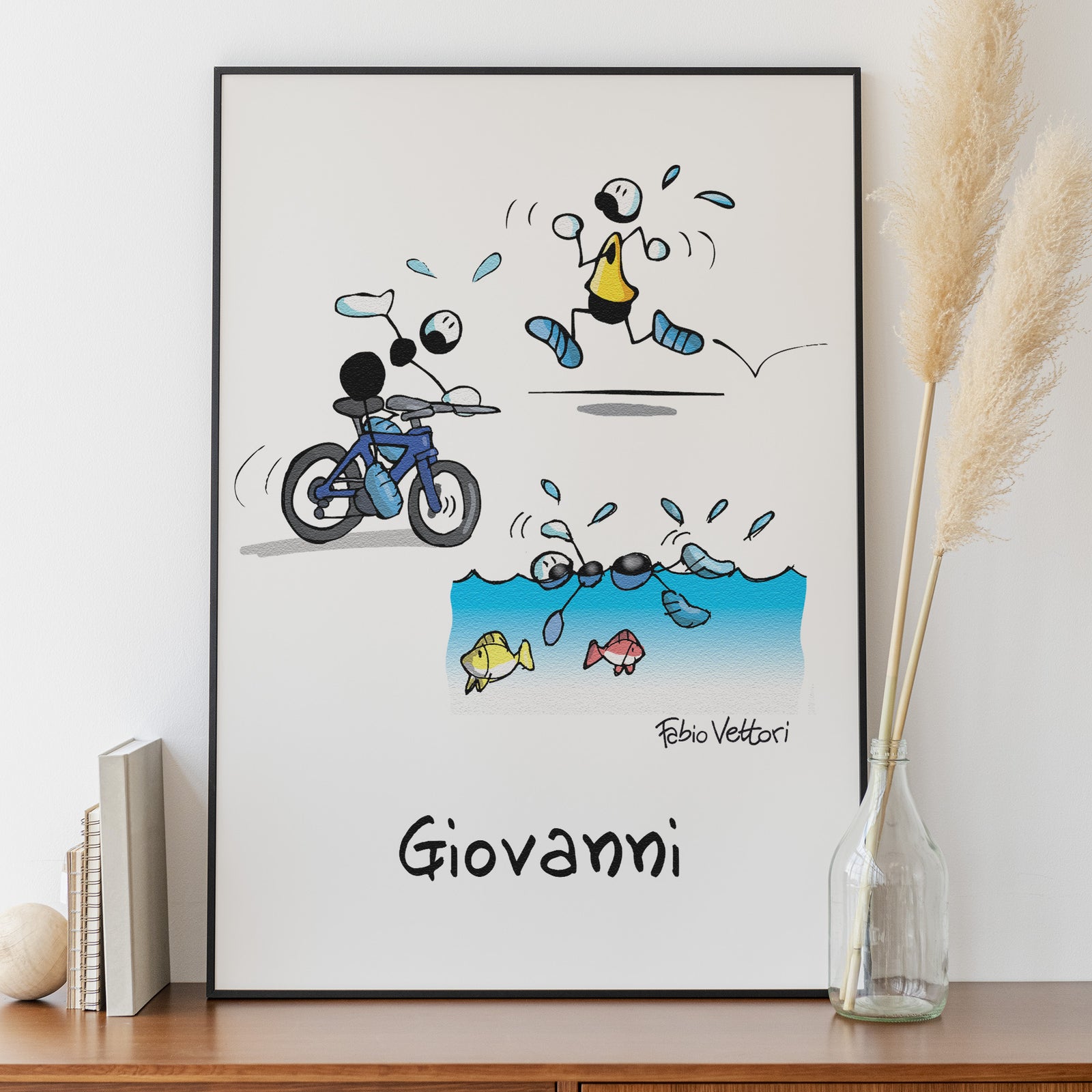 Personalized "Triathlon" poster print