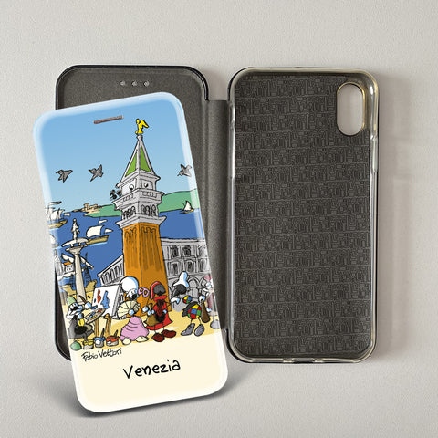 Cover artistica per Smartphone soggetto "Venezia" modello con apertura "a Libro"