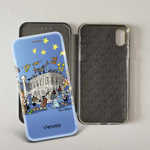 Cover artistica per Smartphone soggetto "Verona" modello con apertura "a Libro"