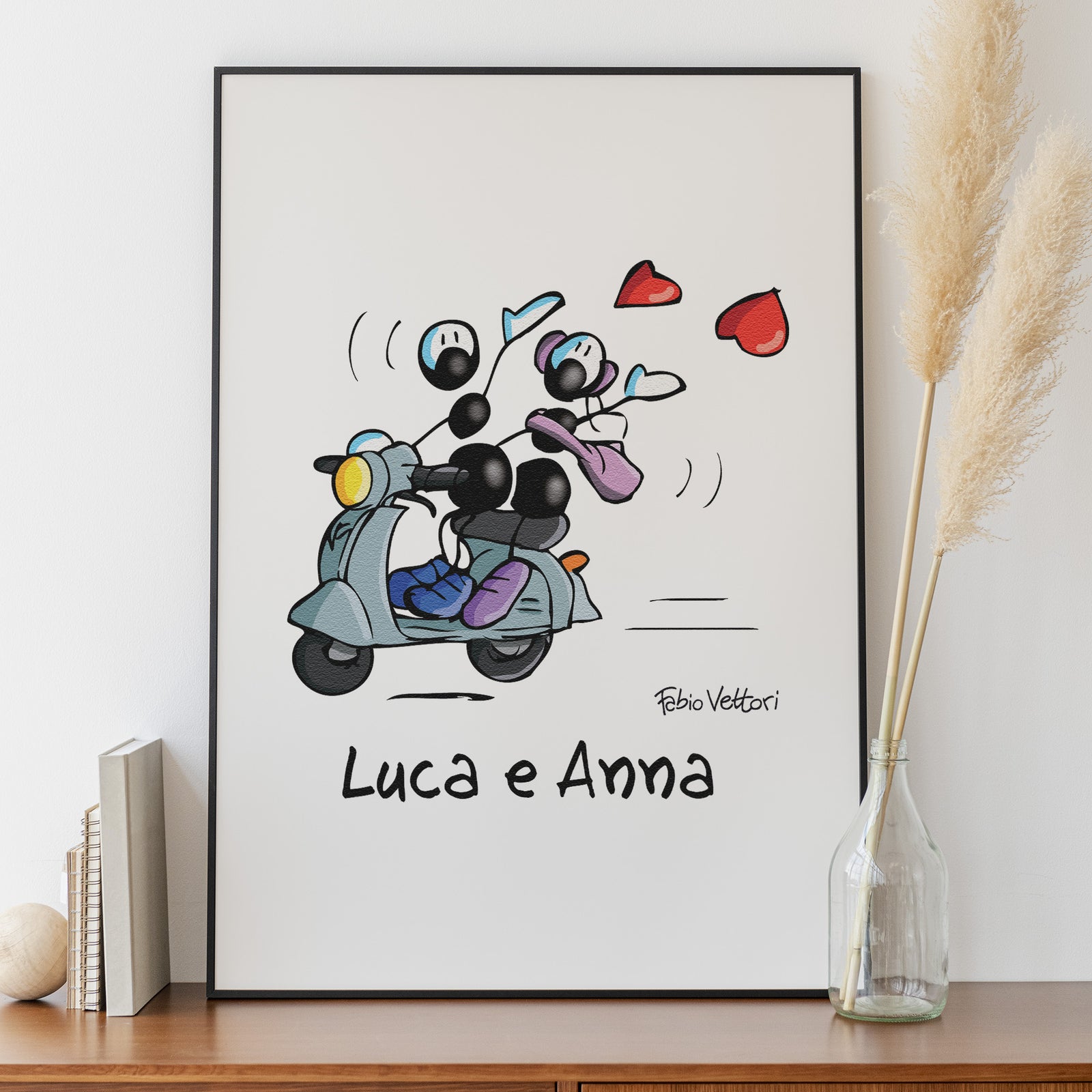 Personalized poster print with "Vespa" theme