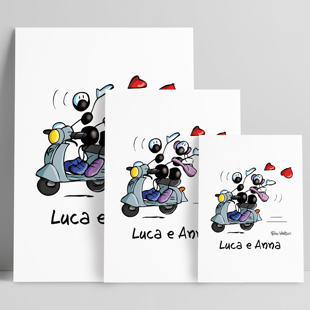 Personalized poster print with "Vespa" theme