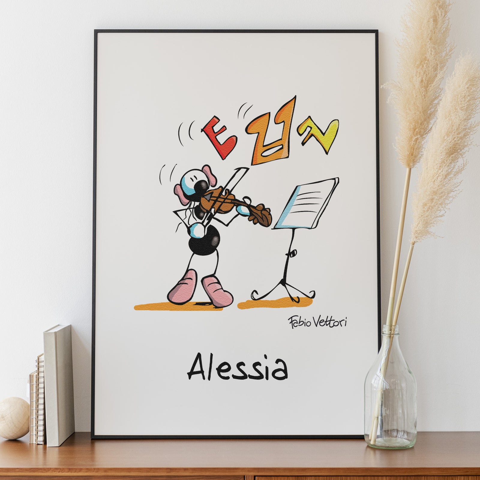 Personalized poster print with "Female Violinist" theme