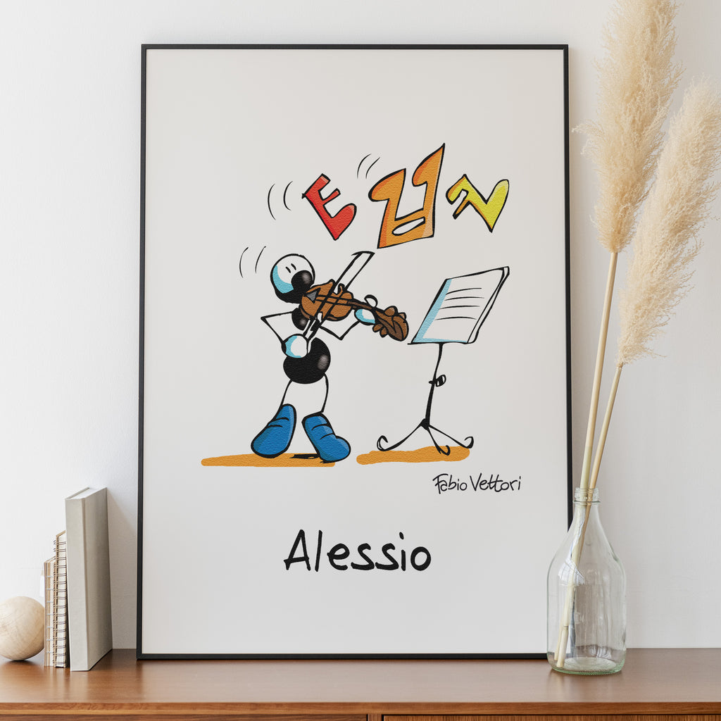 Stampa su poster personalizzata soggetto "Violinista"